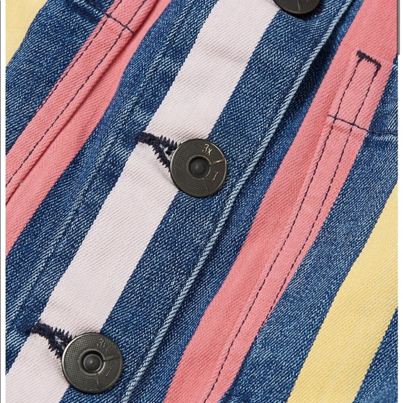 3 X 1 Rose Striped Mini Denim Skirt Size 24/XS - Picture 10 of 11